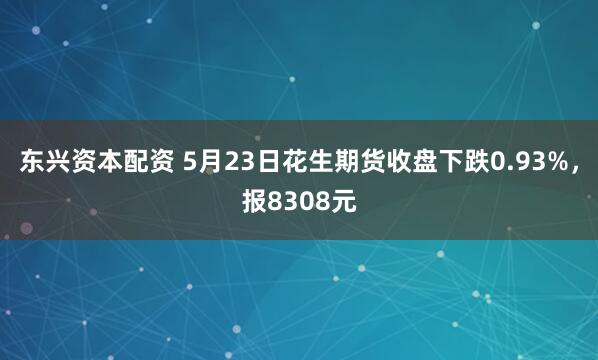 东兴资本配资 5月23日花生期货收盘下跌0.93%，报8308元