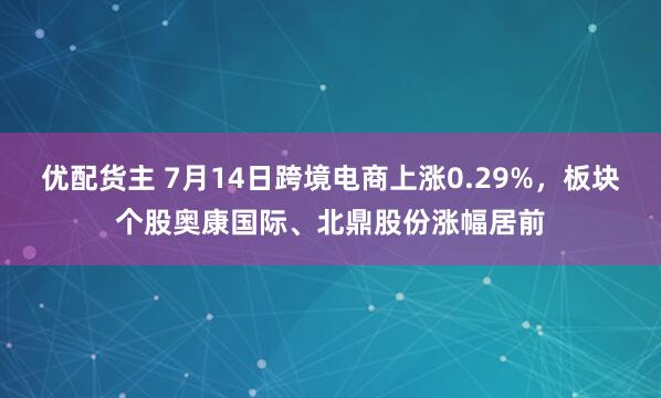 优配货主 7月14日跨境电商上涨0.29%，板块个股奥康国际、北鼎股份涨幅居前